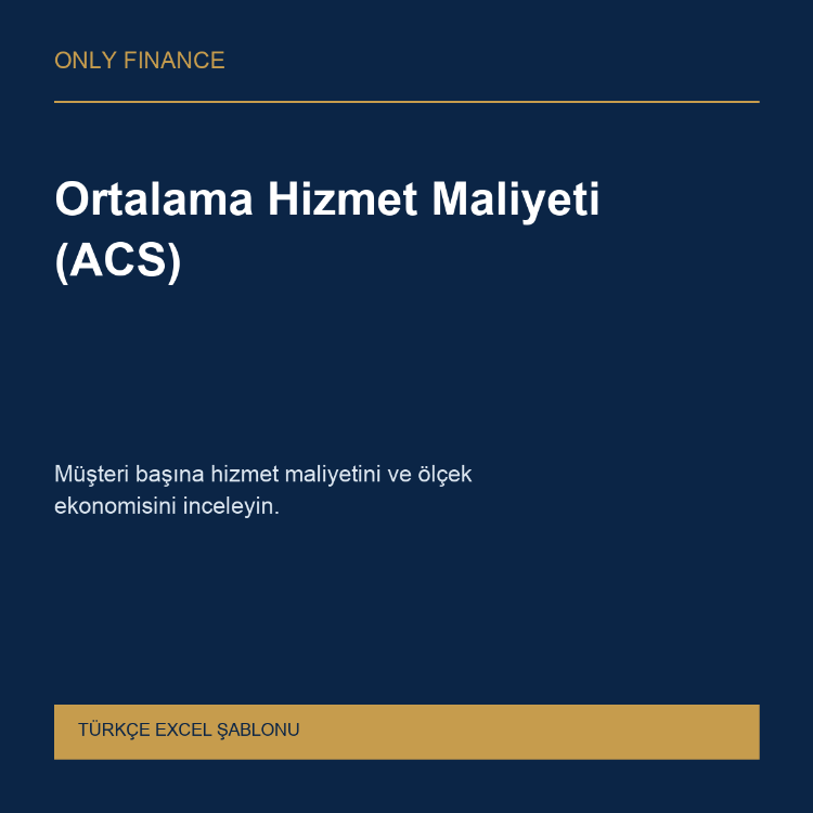 Ortalama Hizmet Maliyeti (ACS) — Türkçe Excel