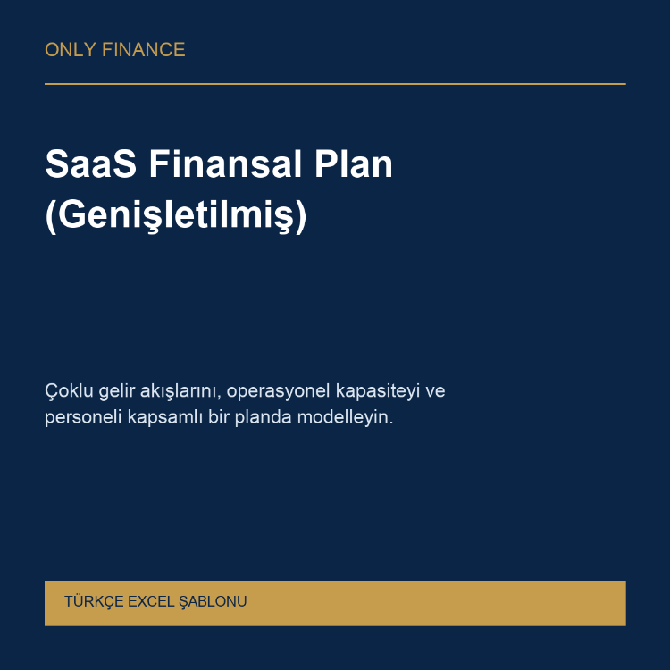 SaaS Finansal Plan (Genişletilmiş) — Türkçe Excel