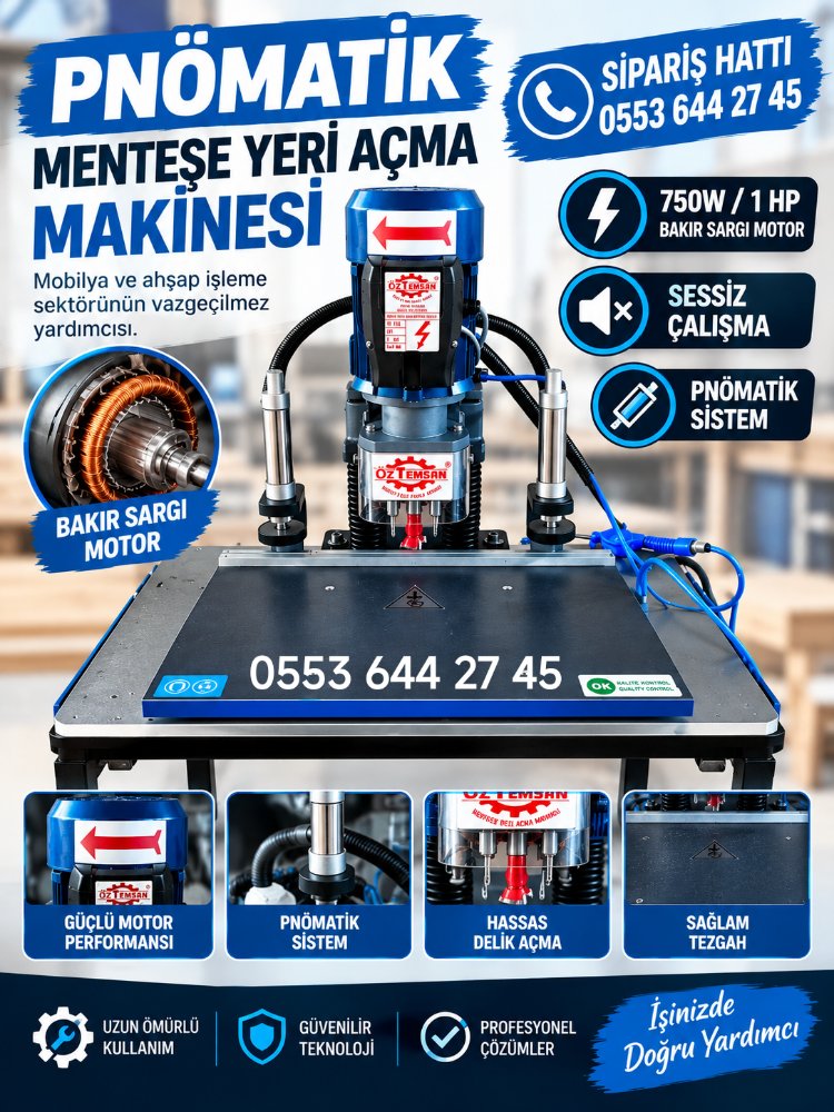 öz temsan pnömatik tas menteşe yeri açma 