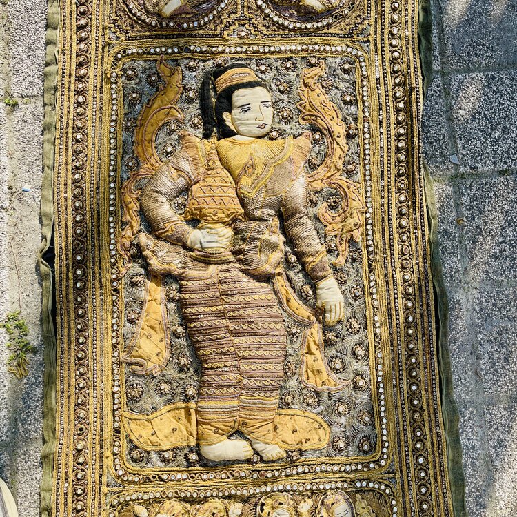 Antique Burmese Kalaga Tapestry