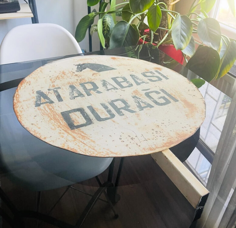 Vintage At Arabası Tabelası