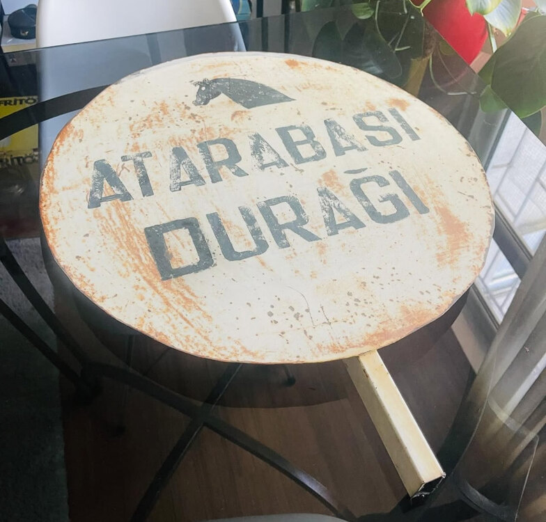 Vintage At Arabası Tabelası