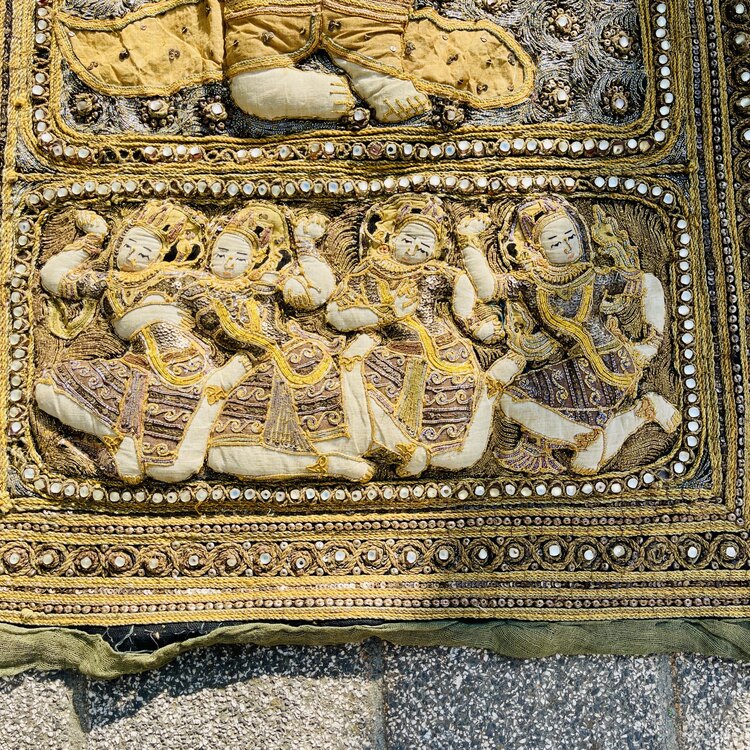 Antique Burmese Kalaga Tapestry
