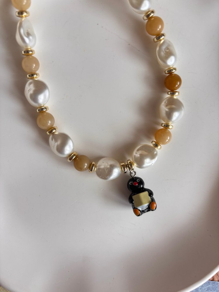 Penguen Figürlü El Yapımı Kolye 