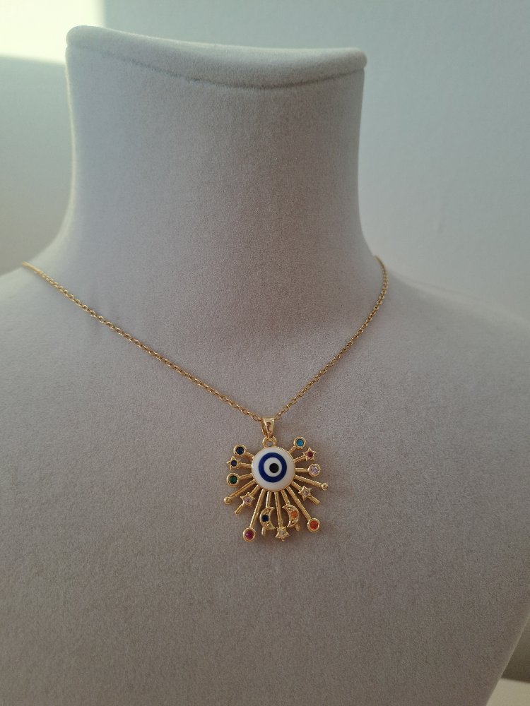 316L Çelik Nazar Model Kolye 