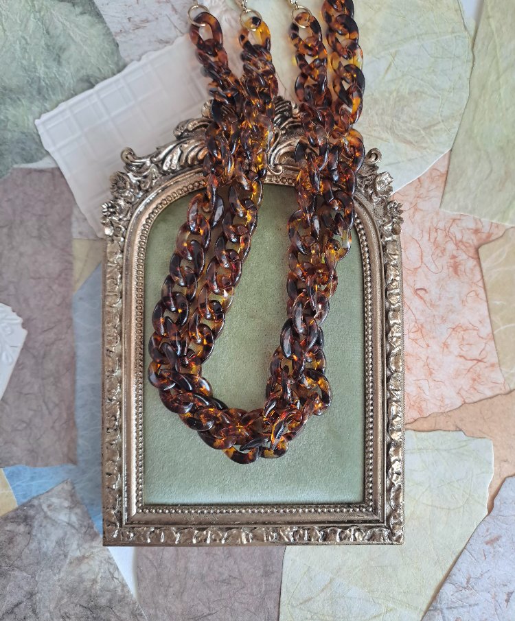 Leopar Desenli Zincir Kolye 