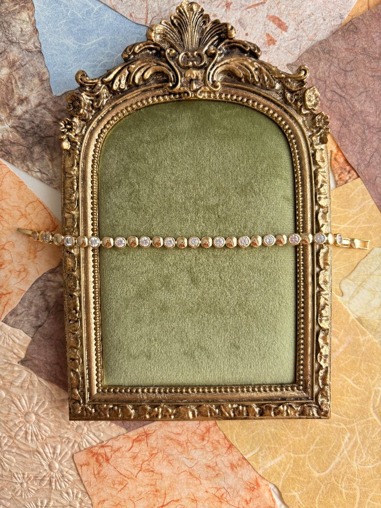 14K Gold Kaplama Zirkon Taşlı Bileklik 