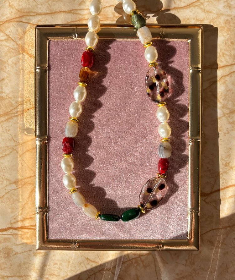 Leopar Detaylı Kolye 