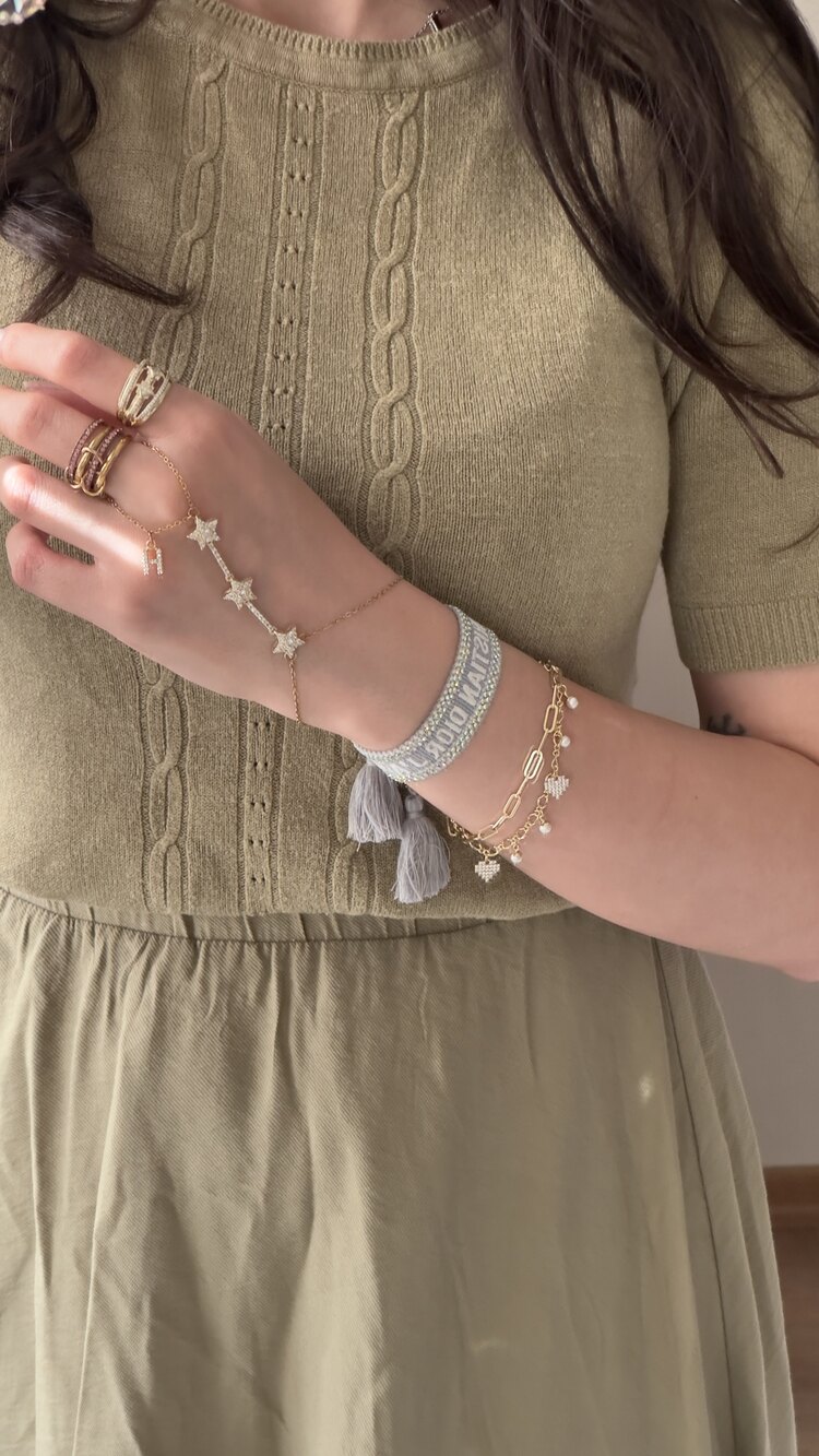 Mavi taşlı cotton bileklik