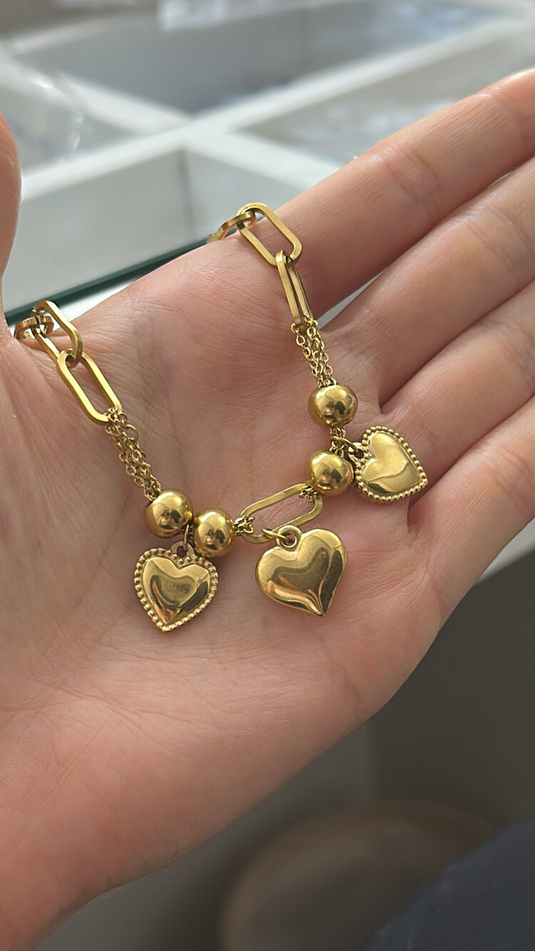 Kalp Charm Model Çelik Bileklik 