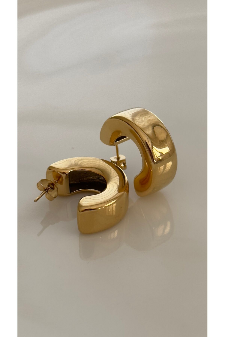 Bold Yarım Model Çelik Halka Küpe (2,5cm)