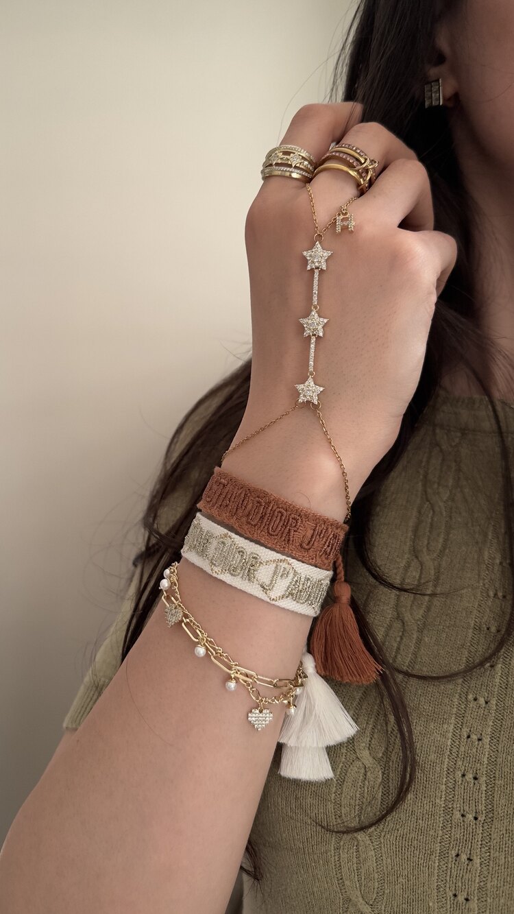 Gold yazılı cotton bileklik 