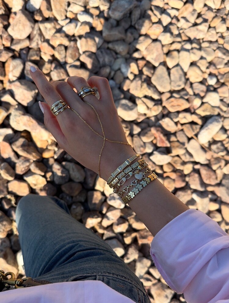 Gömme taşlı yıldız model xuping bileklik 