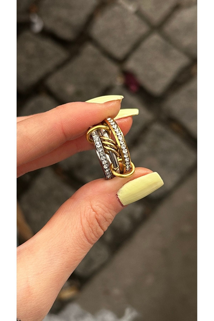 Halka Charmlı Sarmal Model Çelik Yüzük