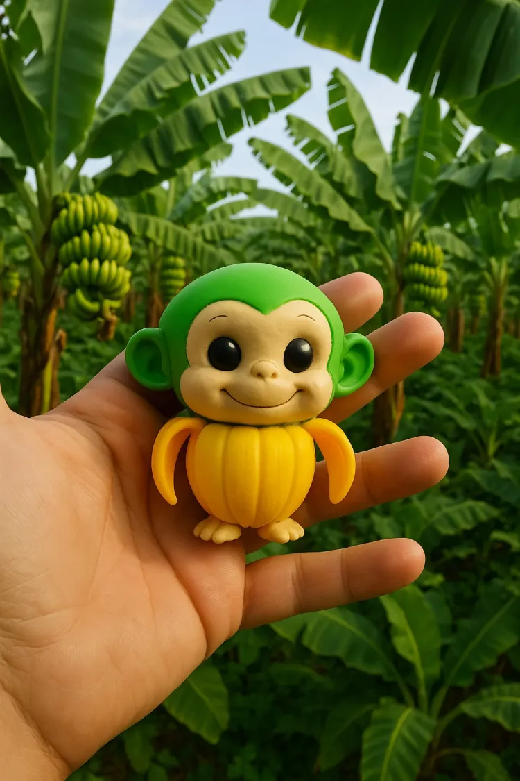 Sevimli Chimpanzee Bananini Figürü