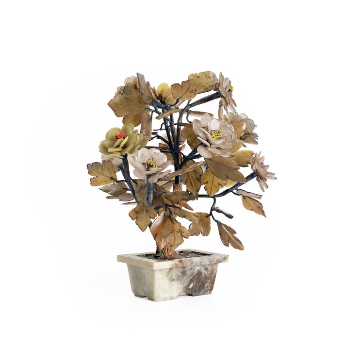 Vintage Jade Taşı Bonsai Süs Ağaç.