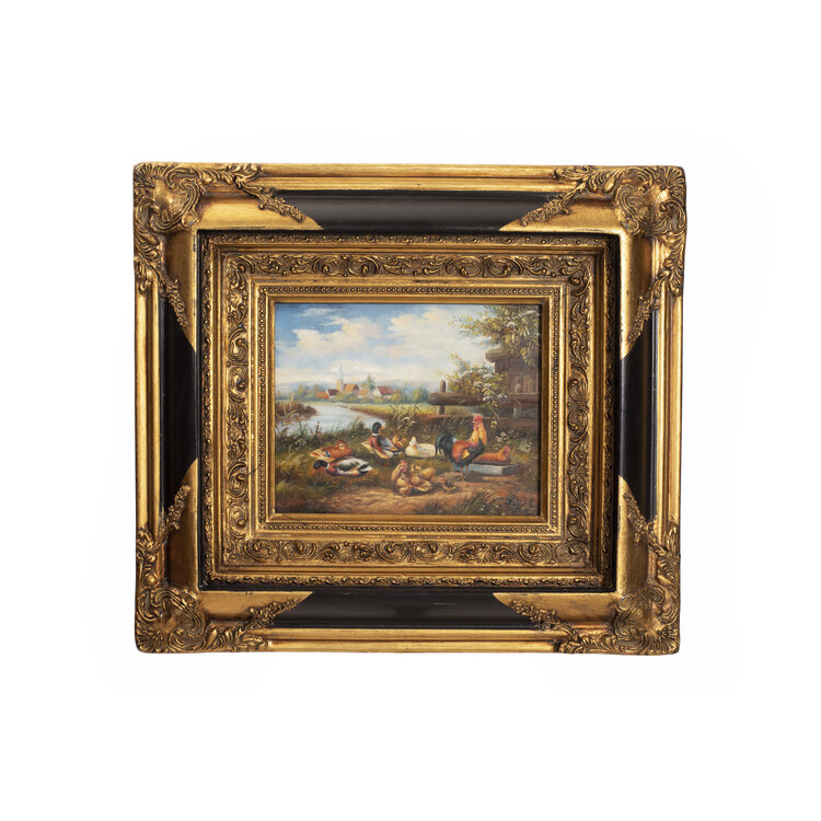 Vintage İmzalı Yağlıboya Tablo. Ahşap Çerçeveli 49x43cm Ölçüsünde.