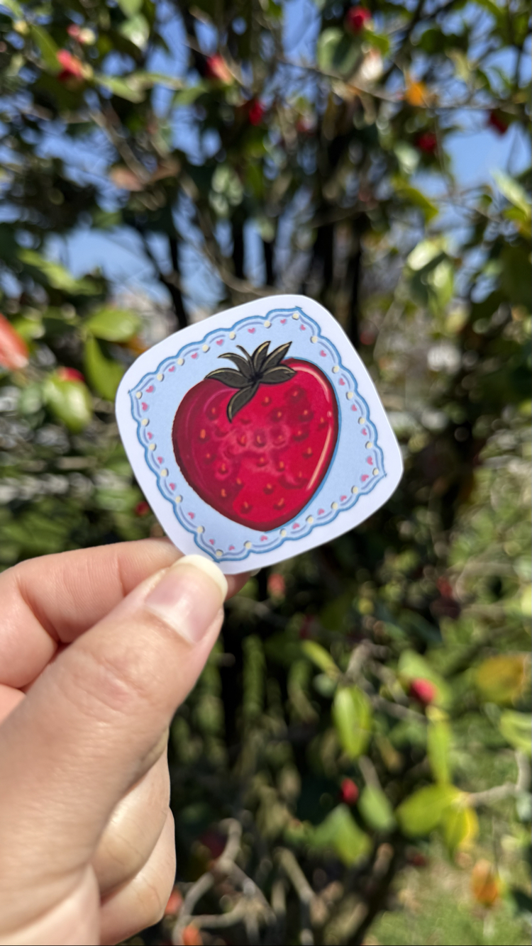 Kırmızı Çilek Sticker 