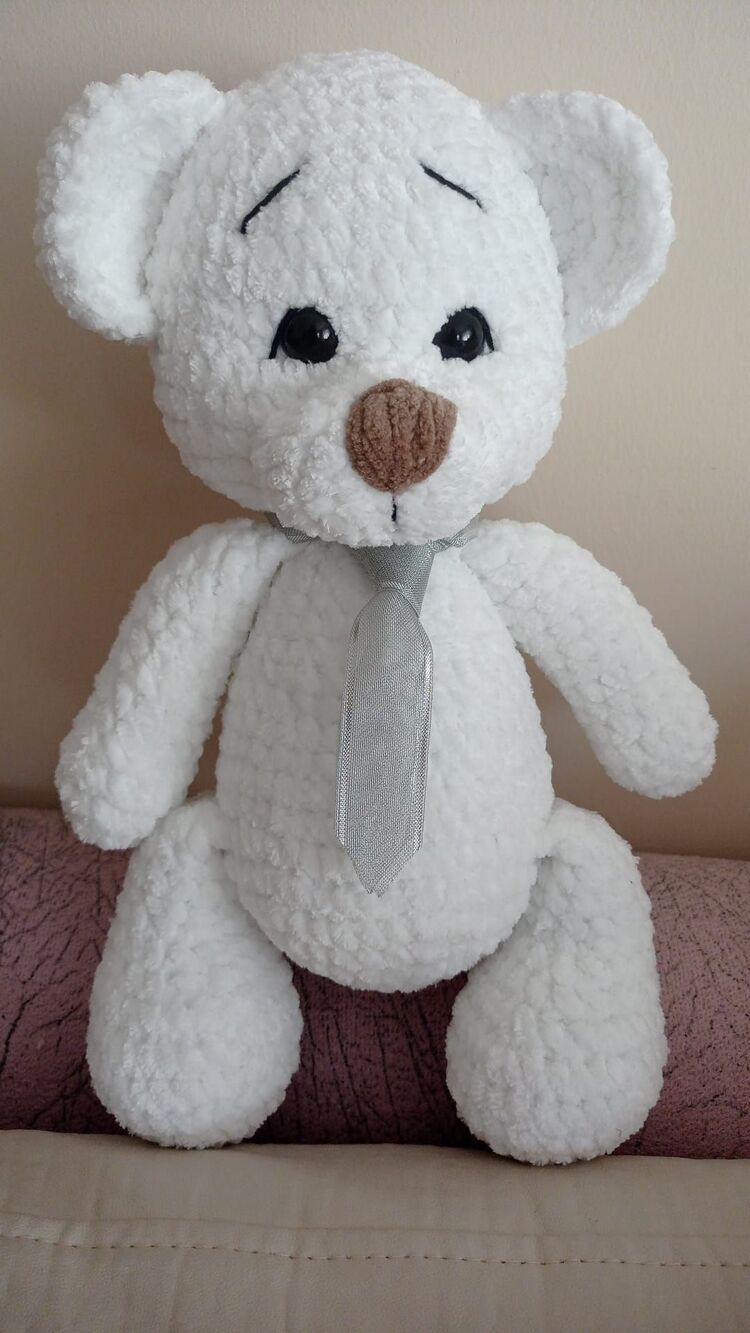 beyaz kadife peluş ayıcık 
