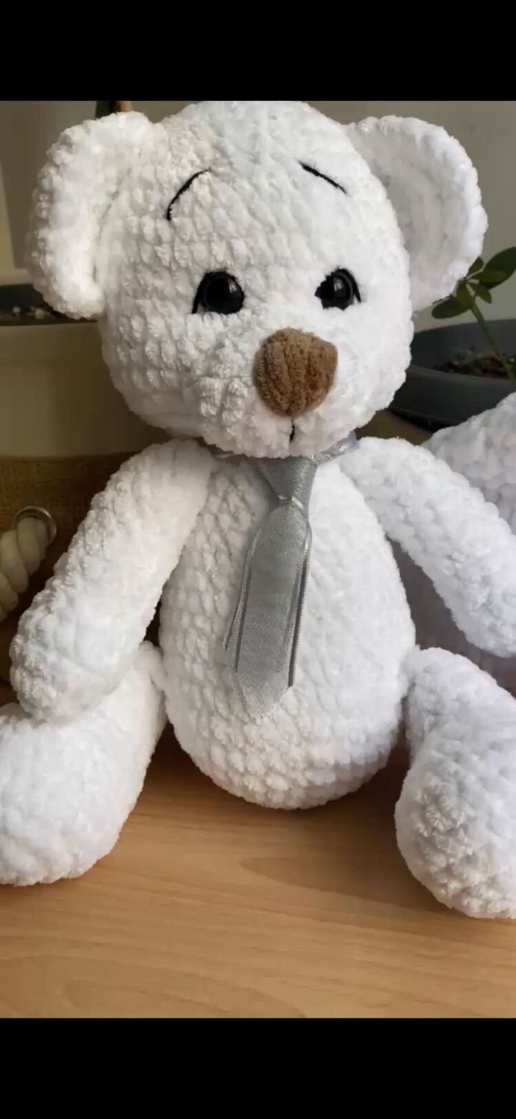 beyaz kadife peluş ayıcık 
