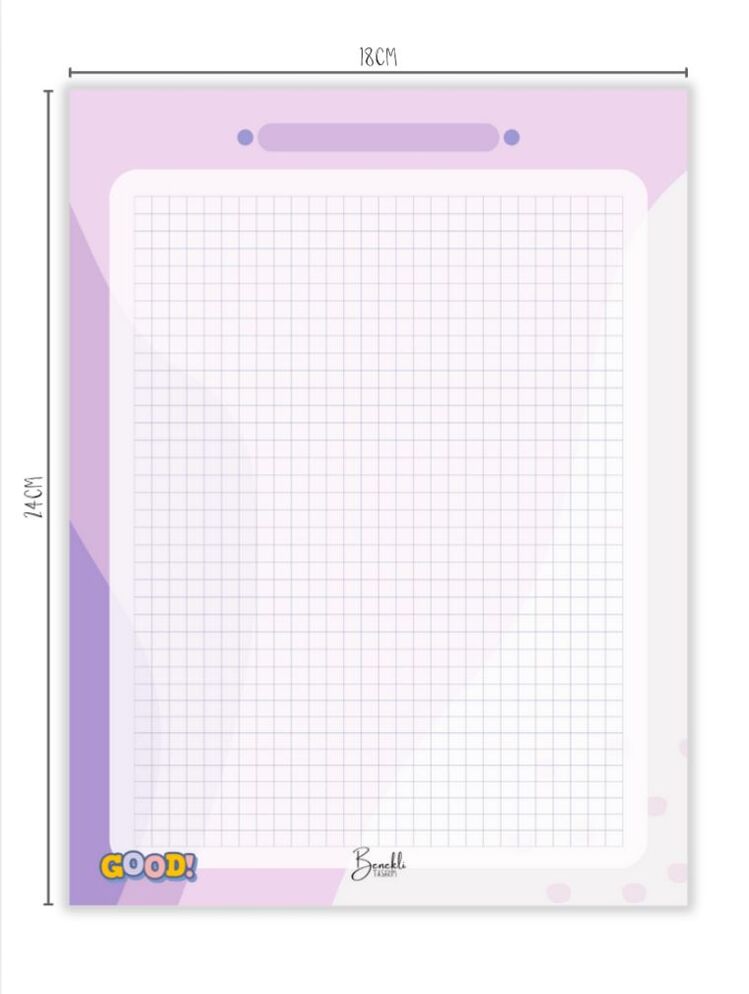 Benekli Tasarım Kareli Defter / Planlayıcı / Not Defteri / Blok Not