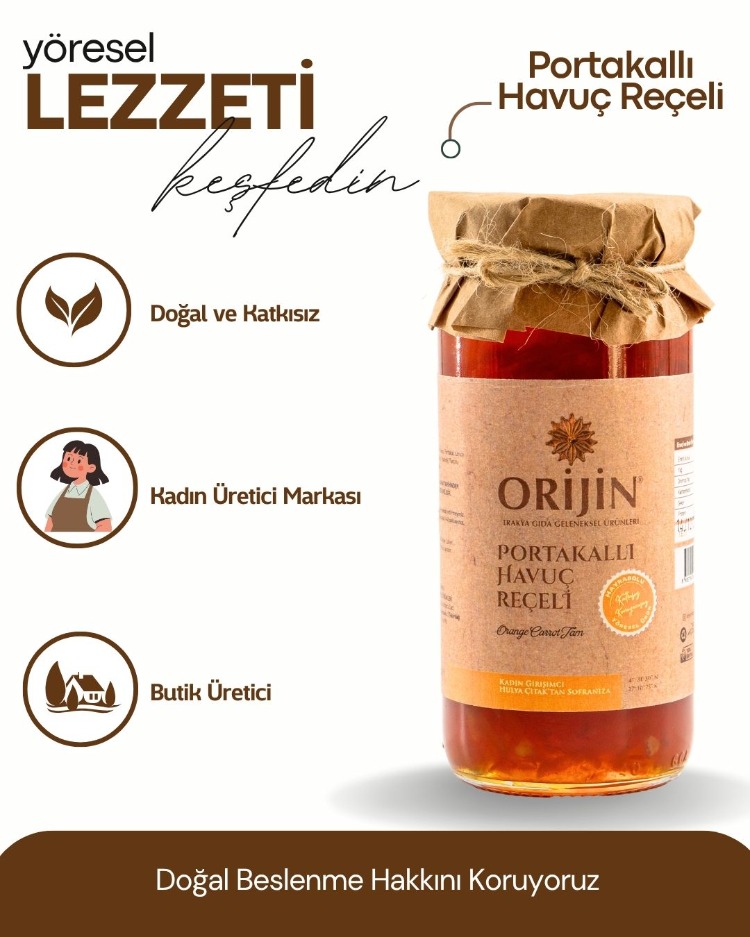 Portakallı Havuç Reçeli 300 gr- Orange Carrot Jam