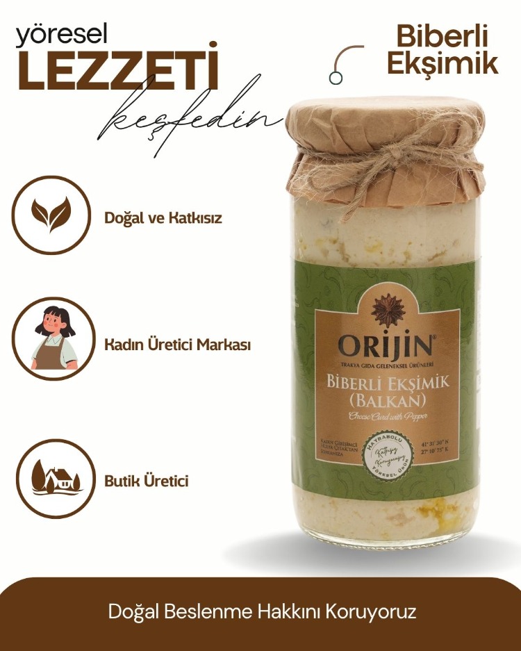 Balkan Biberli Ekşimik 220 gr - Cheese Curd with Pepper 