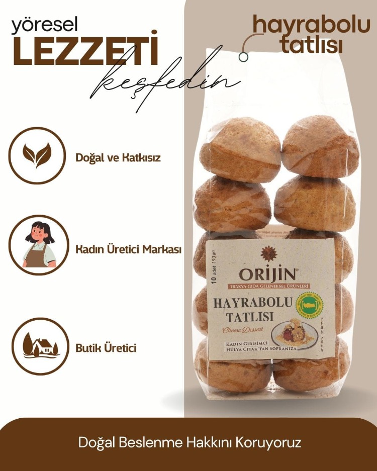 Hayrabolu Tatlısı (10 ADET BÜYÜK BOY 190 GR)