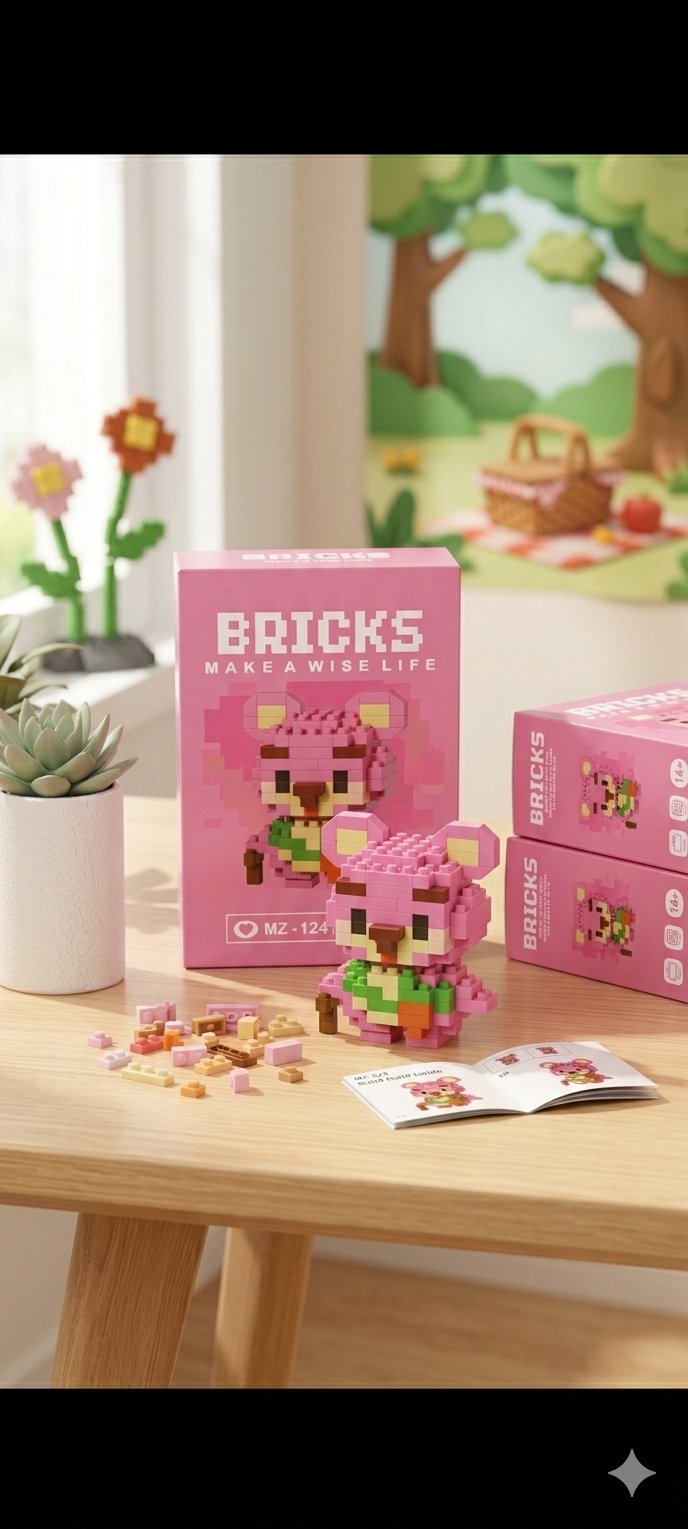 BRİCKS Pembe Bahar Ayıcığı