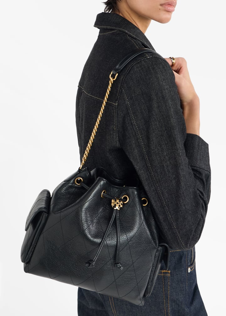 TORY BURCH  Charlie quilted drawstring bucket bag