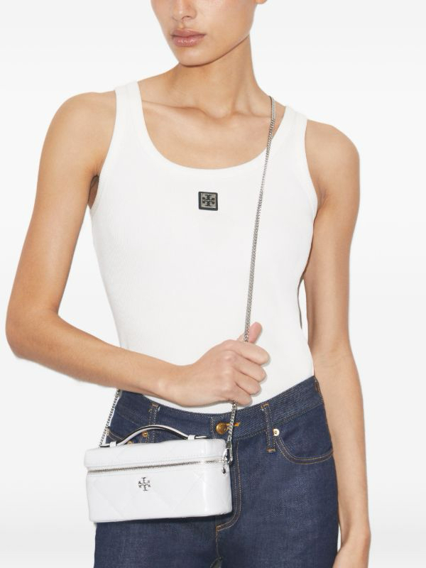 TORY BURCH Kira diamond-quilt distressed vanity case