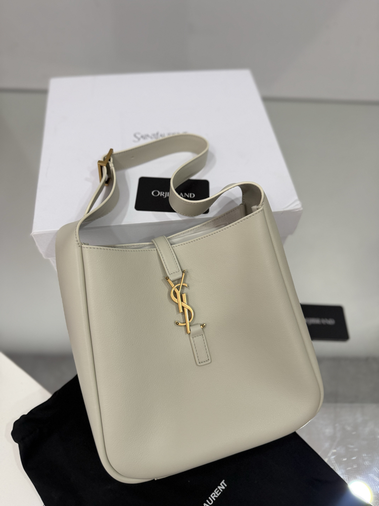 ysl white small calfskin