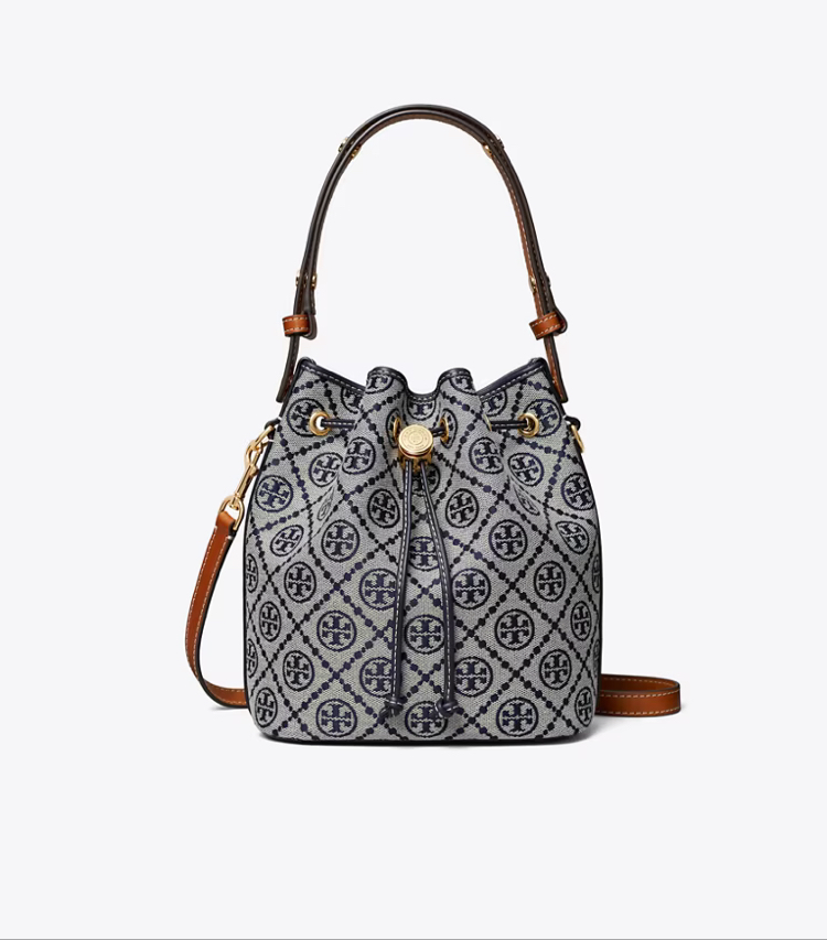 TORY BURCH TORY BURCH T-MONOGRAM BUCKET BAG - GREY