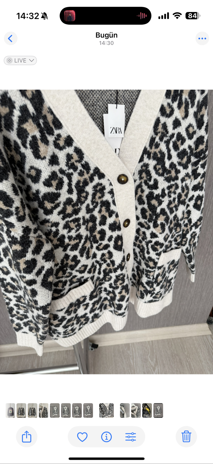 Zara jakarlı oversıze hırka