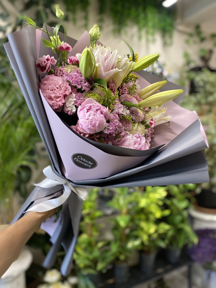 Deluxe Carla Lila Pembe Buket