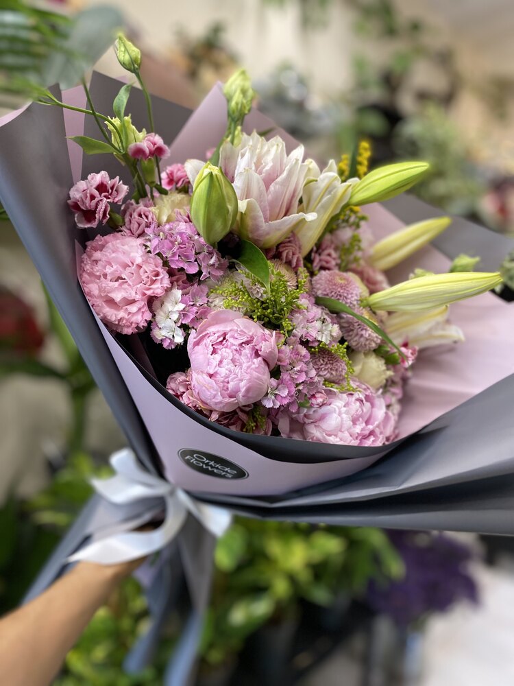 Deluxe Carla Lila Pembe Buket