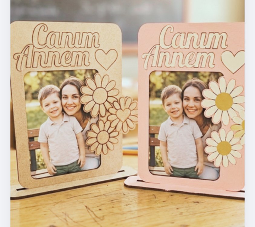 Anneler günü resim çerçevesi boyama etkinliği figürü
