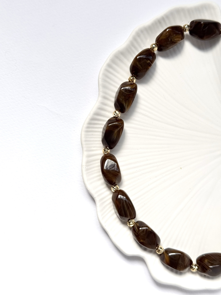 Icy | Cocoa | Taş Görünümlü Kolye