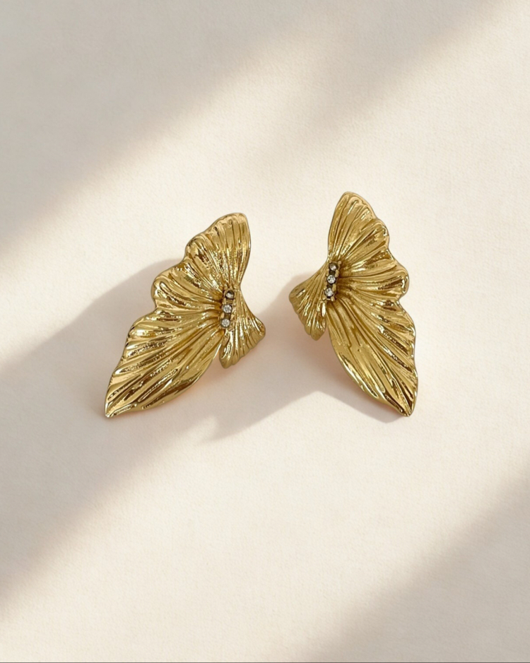 Gold Ribbon Küpe