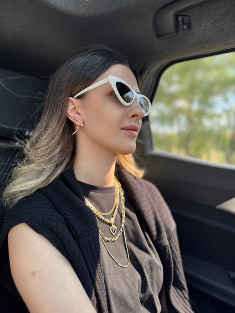 Luné Çift Parçalı Küpe | VIP Seri  | 14K Gold Kaplama