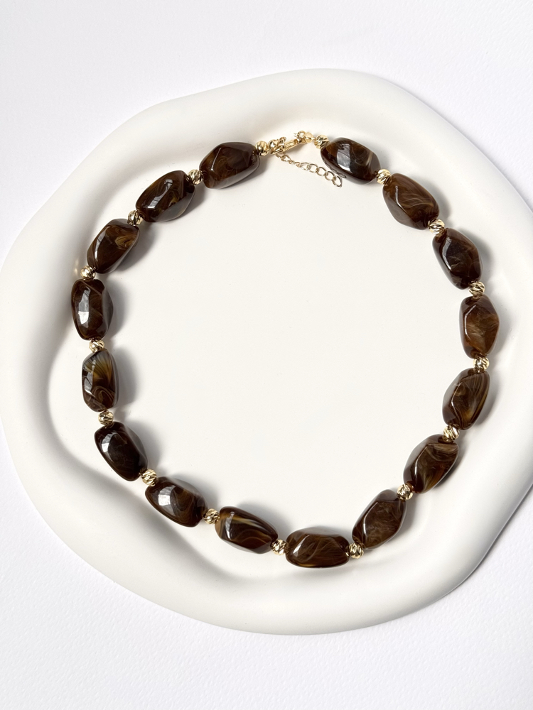 Icy | Cocoa | Taş Görünümlü Kolye