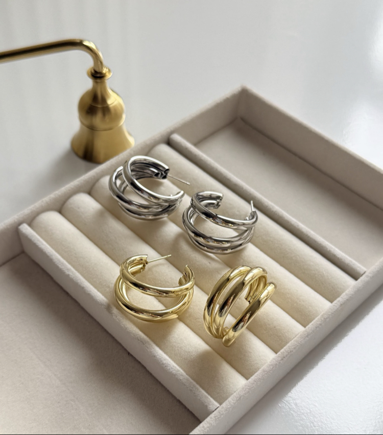 Trio Hoop Küpe | VIP Seri 