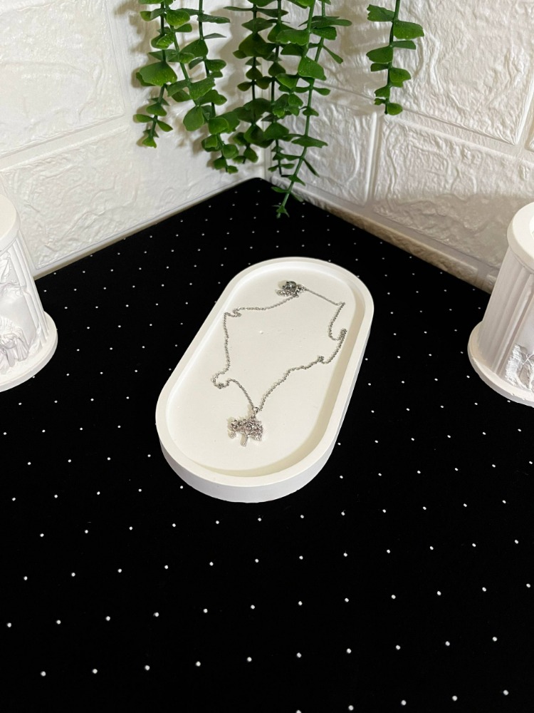 Yaşam Ağacı Çelik Zirkon Kolye Silver
