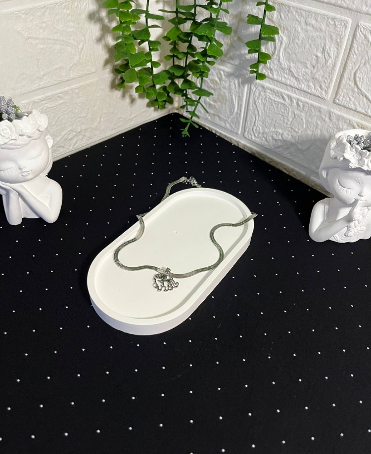 Unicorn Figürlü Çelik Kolye Silver