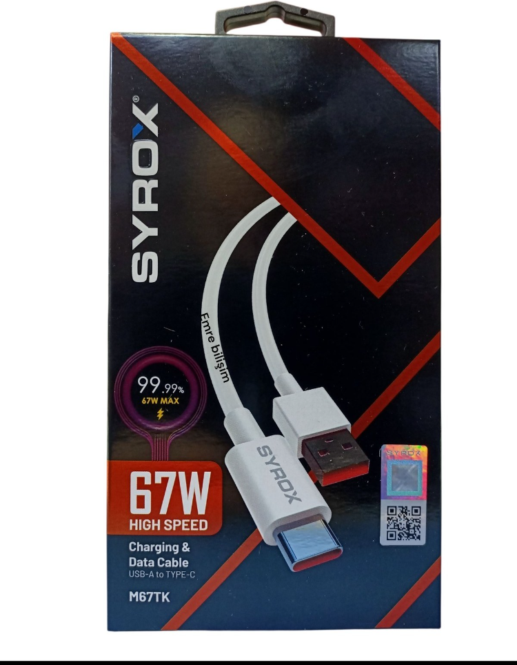 M67TK 3.0A 67W Turbo 1mt Usb-A - Type-C Şarj & Data Kablosu