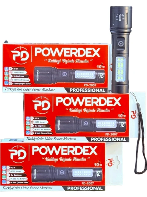 POWERDEX PD-2007 ŞARJLI EL FENERİ 10W 1000 LÜMEN