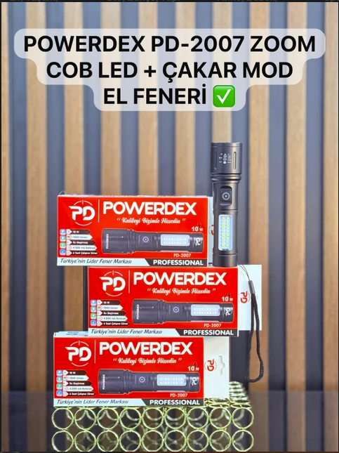 POWERDEX PD-2007 ŞARJLI EL FENERİ 10W 1000 LÜMEN