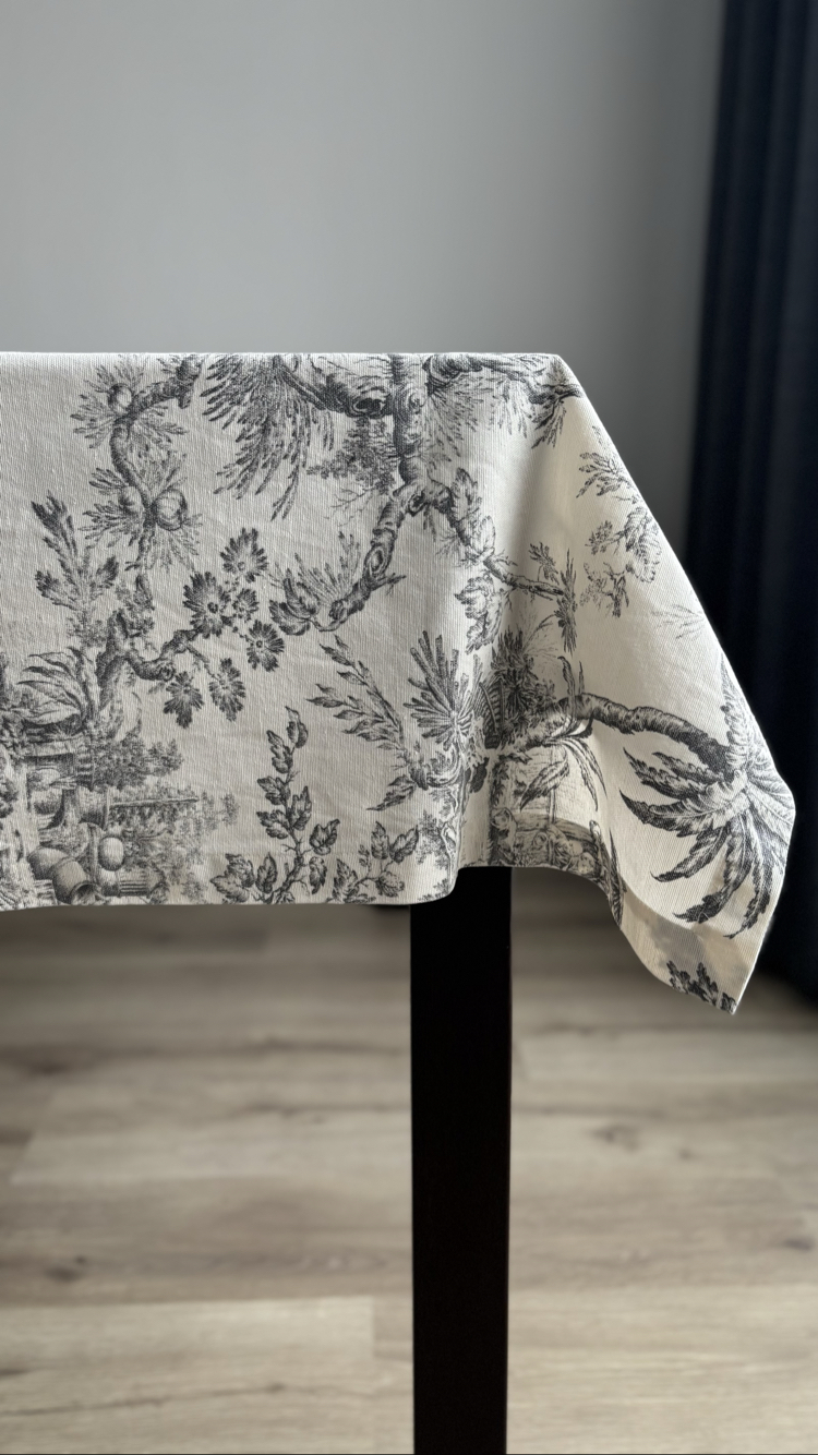 Toile Nature – Siyah Masa Örtüsü