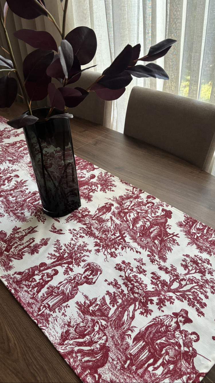 Toile Nature - Kırmızı Runner