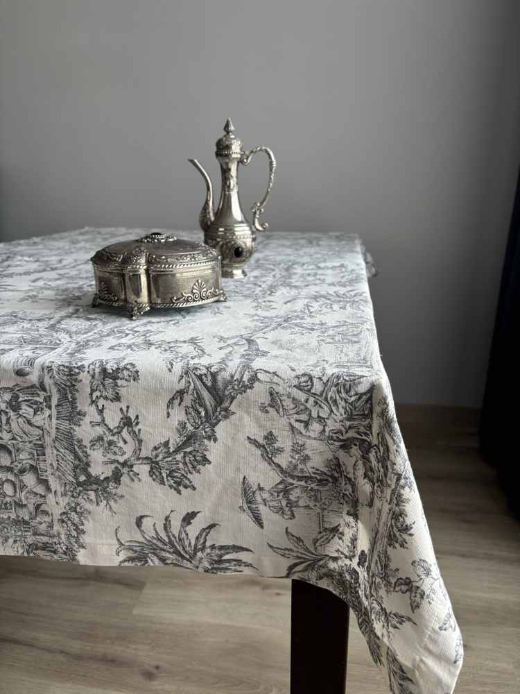 Toile Nature – Siyah Masa Örtüsü